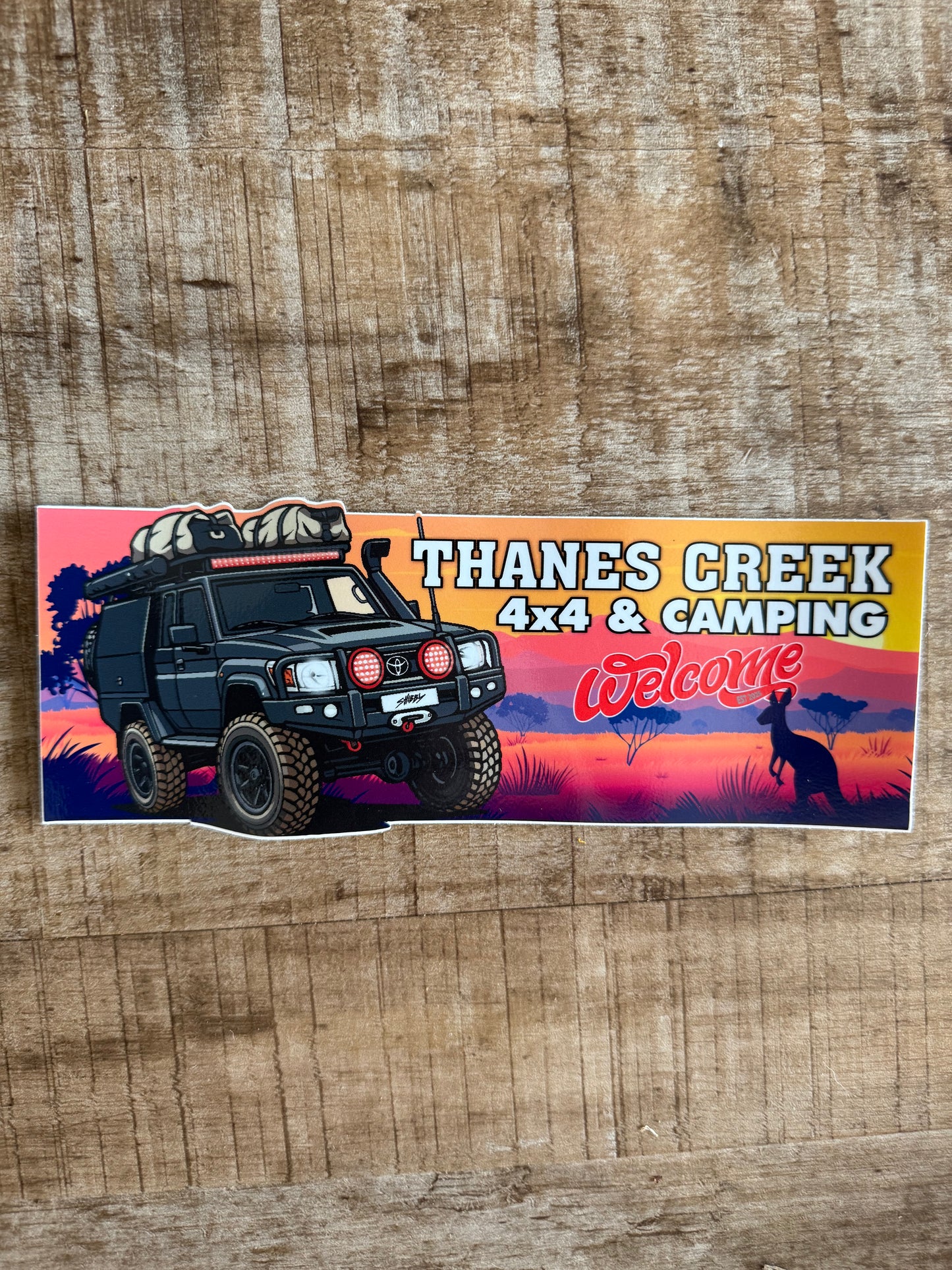 Thanes Creek 4X4 & Camping launch sticker